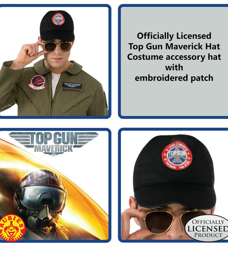 Rubies Top Gun Maverick Costume Hat Adults Men's Black One Size