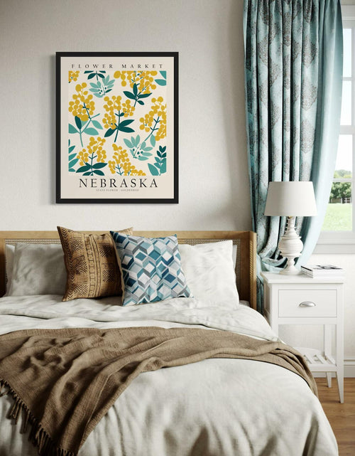 Load image into Gallery viewer, HomeArtPrint Nebraska Flower Market Art Print 8x10 Botanical Poster
