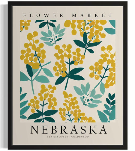 HomeArtPrint Nebraska Flower Market Art Print 8x10 Botanical Poster