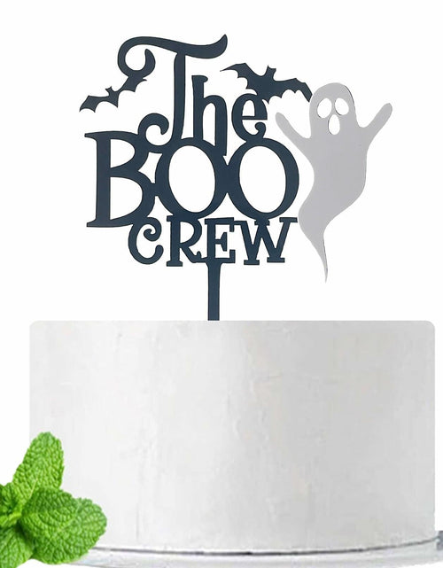 Load image into Gallery viewer, JIEEIN The Boo Crew Halloween Cake Topper Black Acrylic 1 Piece
