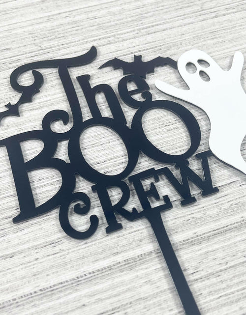 Load image into Gallery viewer, JIEEIN The Boo Crew Halloween Cake Topper Black Acrylic 1 Piece
