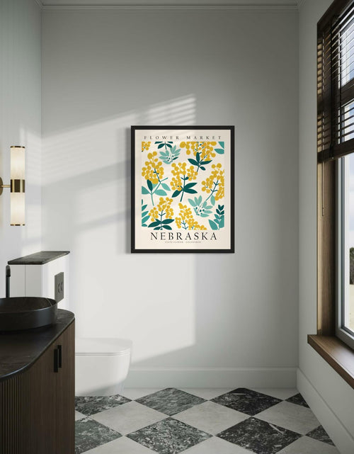 Load image into Gallery viewer, HomeArtPrint Nebraska Flower Market Art Print 8x10 Botanical Poster
