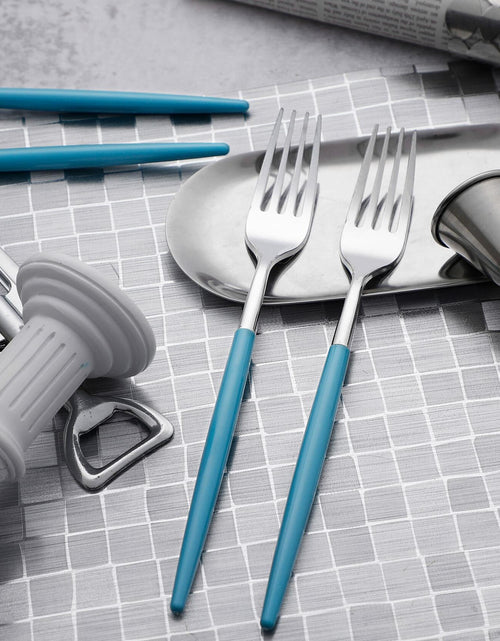 Load image into Gallery viewer, WELLIFE 120pcs Rose Gold Plastic Cutlery Set Forks Knives Spoons Party
