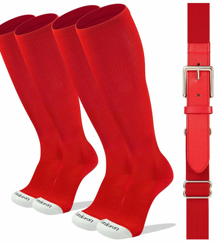 Londkaron Elite Baseball Softball Socks & Belt Combo Black 2 Pairs Size S