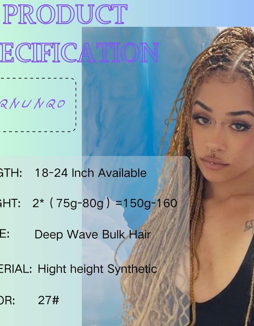 Load image into Gallery viewer, OQNUNQO Curly Wave Synthetic Braiding Hair Extensions 22in 1B Black 150g 2Bundle
