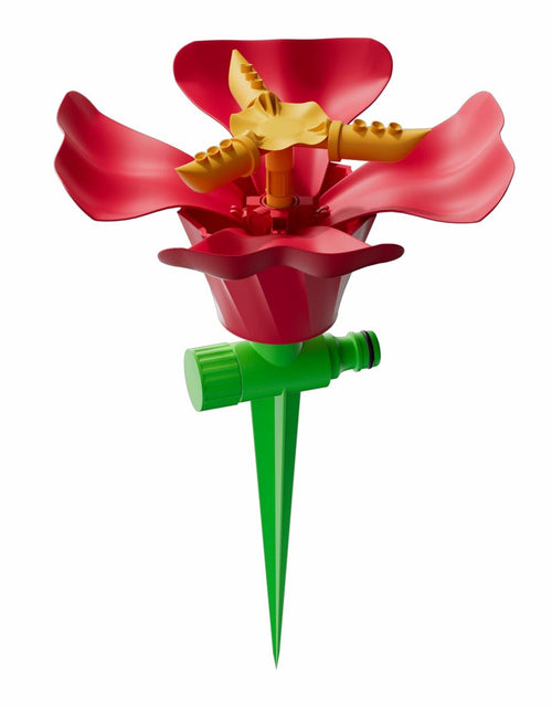 Load image into Gallery viewer, IcyByte Rotating Flower Garden Sprinkler Adjustable Spray Modes Red 8.66"
