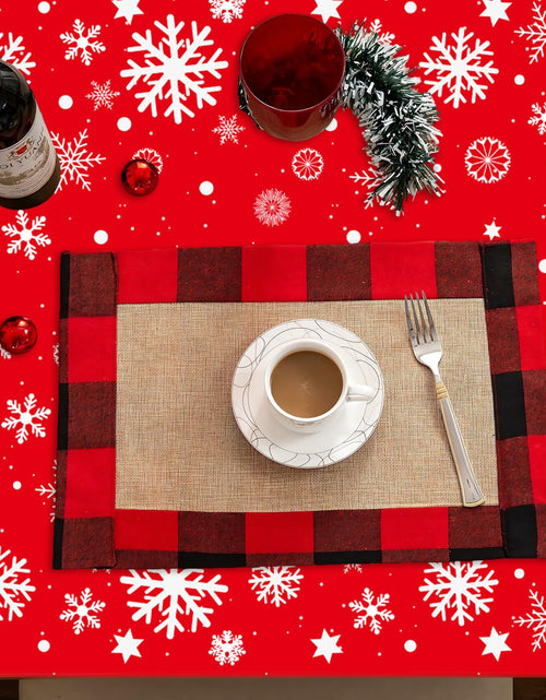 Load image into Gallery viewer, FZR Legend 2Pack Christmas Tablecloth Plastic Snowflake Red Green
