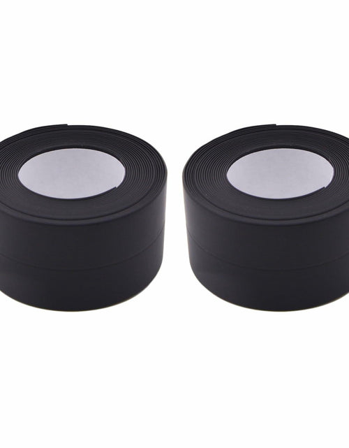 Load image into Gallery viewer, Qiveno 2pcs Waterproof Caulk Tape Black PVC Sealant for Kitchen Bathroom 10.5ft
