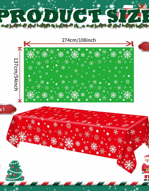 Load image into Gallery viewer, FZR Legend 2Pack Christmas Tablecloth Plastic Snowflake Red Green
