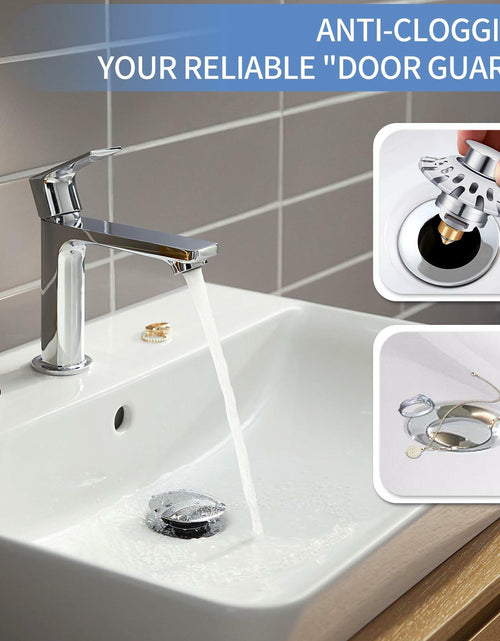 Load image into Gallery viewer, AUPHTIR Universal Bathroom Sink Stopper Pop Up Drain Plug 1.06-1.80'' Silver
