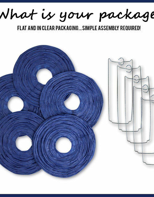 Load image into Gallery viewer, MONBASA 12 Inch Blue Japanese Paper Lantern Lamp Set of 5
