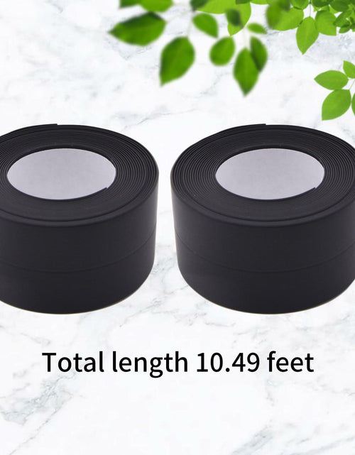Load image into Gallery viewer, Qiveno 2pcs Waterproof Caulk Tape Black PVC Sealant for Kitchen Bathroom 10.5ft
