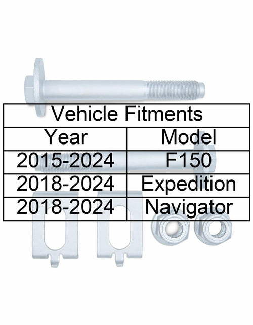 Load image into Gallery viewer, Suspenix Front Camber Caster Bolt Kit for Ford F150 Expedition Black
