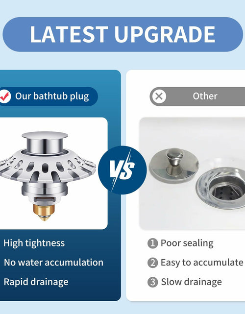 Load image into Gallery viewer, AUPHTIR Universal Bathroom Sink Stopper Pop Up Drain Plug 1.06-1.80'' Silver
