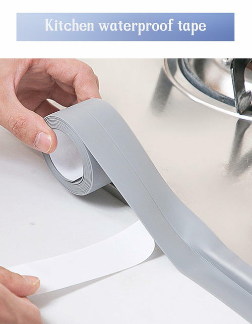 Load image into Gallery viewer, Qiveno 2pcs Waterproof Caulk Tape Black PVC Sealant for Kitchen Bathroom 10.5ft
