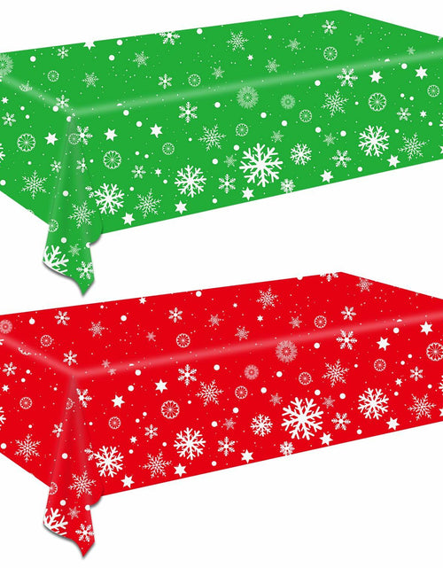 Load image into Gallery viewer, FZR Legend 2Pack Christmas Tablecloth Plastic Snowflake Red Green
