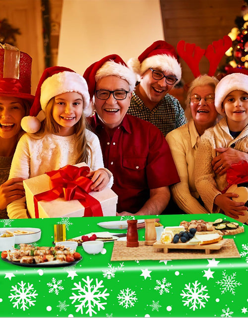 Load image into Gallery viewer, FZR Legend 2Pack Christmas Tablecloth Plastic Snowflake Red Green
