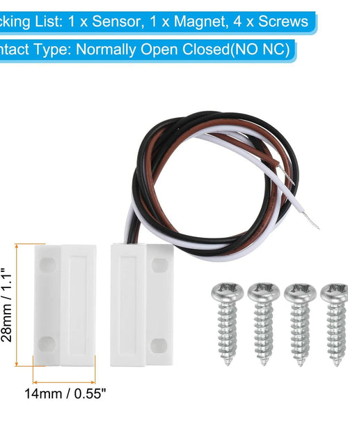 Load image into Gallery viewer, PATIKIL Magnetic Reed Switch Wired Surface-Mounted Door Window Contact White
