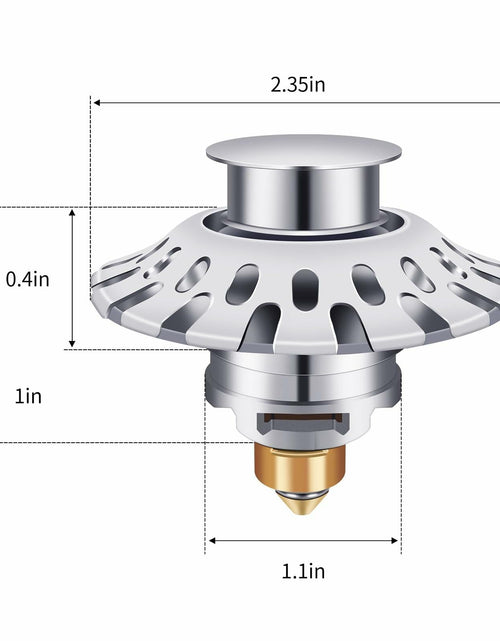 Load image into Gallery viewer, AUPHTIR Universal Bathroom Sink Stopper Pop Up Drain Plug 1.06-1.80'' Silver
