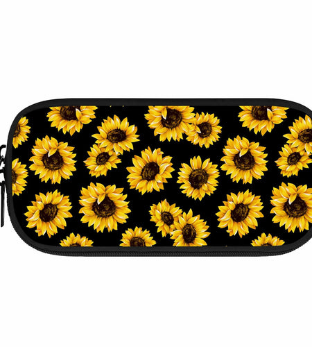 VOL&BASS Sunflower Large Pencil Case Big Capacity Pen Bag Yellow Polyester