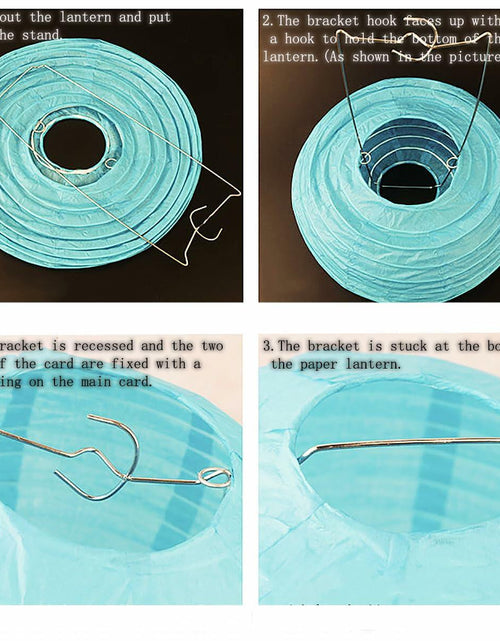 Load image into Gallery viewer, MONBASA 12 Inch Blue Japanese Paper Lantern Lamp Set of 5
