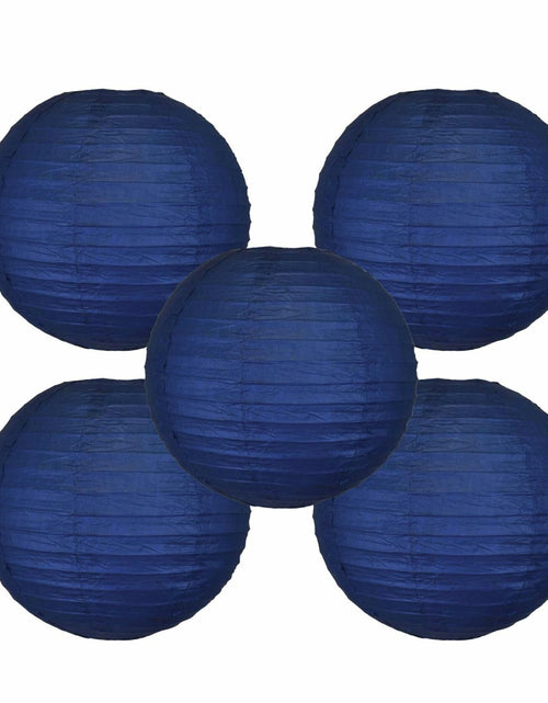 Load image into Gallery viewer, MONBASA 12 Inch Blue Japanese Paper Lantern Lamp Set of 5
