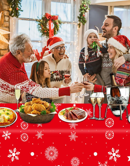 Load image into Gallery viewer, FZR Legend 2Pack Christmas Tablecloth Plastic Snowflake Red Green
