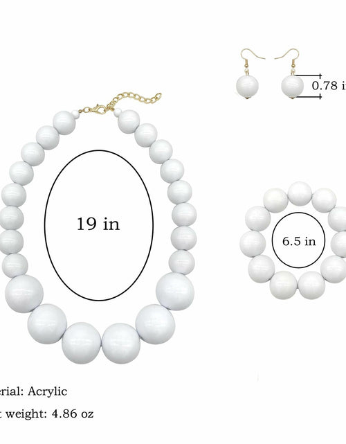 Load image into Gallery viewer, [Like New] JHWZAIY White Acrylic Beaded Necklace Chunky Statement 02 Set
