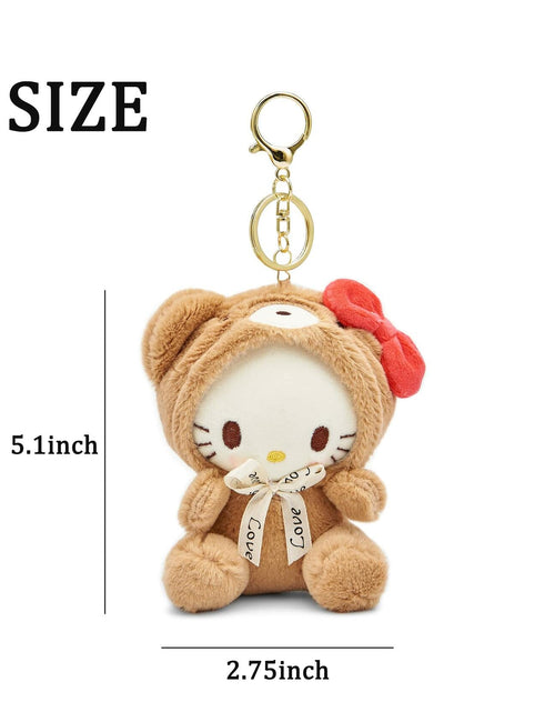 Load image into Gallery viewer, Sicpfuj Plush Keychain 5" Cute Brown Car Charm for Women Girls Size One Size
