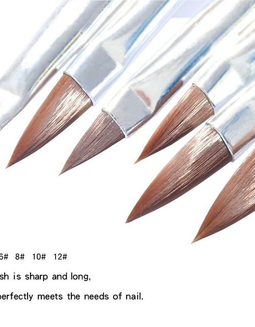 Load image into Gallery viewer, cutegodess Nail Art Brush 6PCS Nylon Wood Handle Acrylic Manicure Bronze
