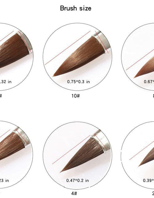 Load image into Gallery viewer, cutegodess Nail Art Brush 6PCS Nylon Wood Handle Acrylic Manicure Bronze

