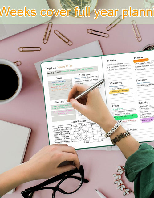 Load image into Gallery viewer, YOJO 2025 Undated A5 Weekly Planner with Goal &amp; Habit Tracker Green
