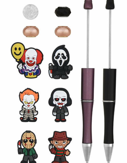Load image into Gallery viewer, Acbeaded Halloween Silicone Skull Beads DIY Kit 6pcs Multicolor Acrylic
