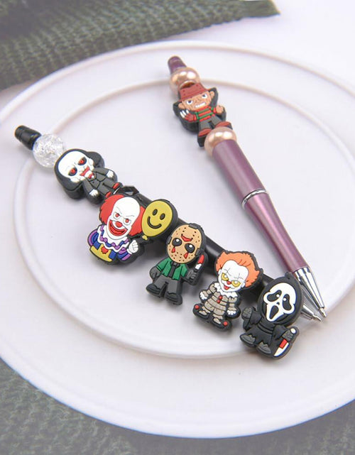 Load image into Gallery viewer, Acbeaded Halloween Silicone Skull Beads DIY Kit 6pcs Multicolor Acrylic
