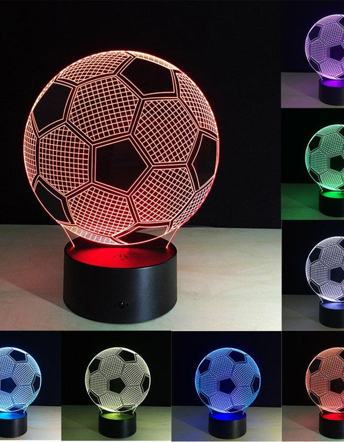 Load image into Gallery viewer, Ticent Soccer 3D Illusion Night Light 7 Color Touch Switch Plastic 5V
