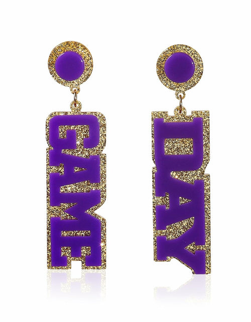Load image into Gallery viewer, Fuqimanman2020 Acrylic Game Day Sports Letter Dangle Earrings Colorful
