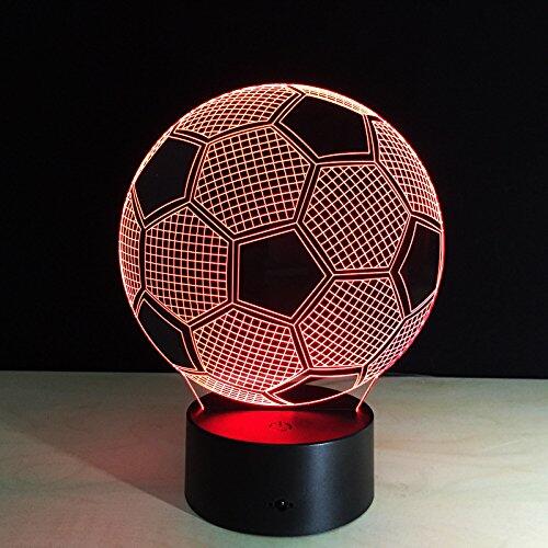 Load image into Gallery viewer, Ticent Soccer 3D Illusion Night Light 7 Color Touch Switch Plastic 5V
