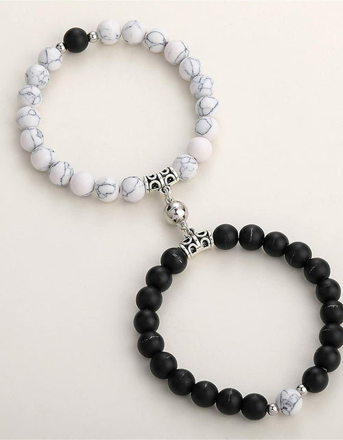 Load image into Gallery viewer, Natural Stone Chakra Tiger Eye Beads Bracelet Set Pink 2Pcs Unisex

