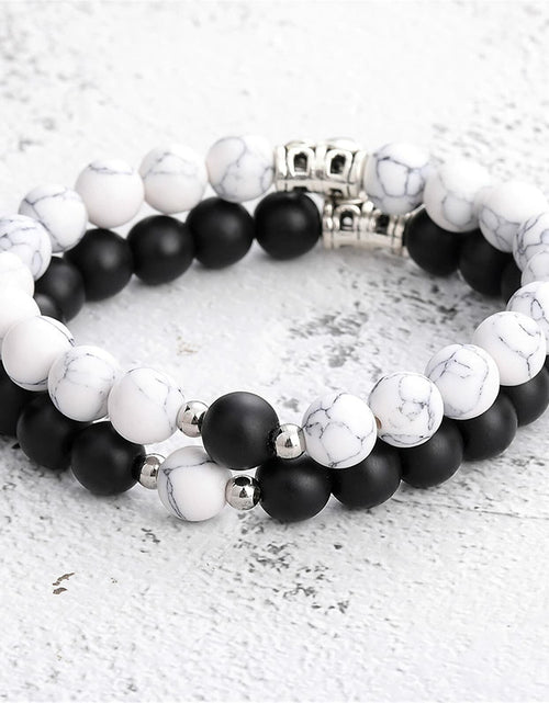Load image into Gallery viewer, Natural Stone Chakra Tiger Eye Beads Bracelet Set Pink 2Pcs Unisex
