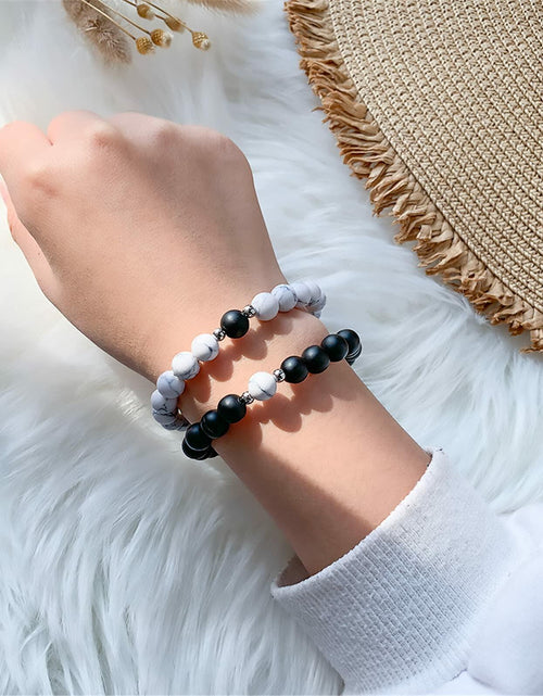 Load image into Gallery viewer, Natural Stone Chakra Tiger Eye Beads Bracelet Set Pink 2Pcs Unisex
