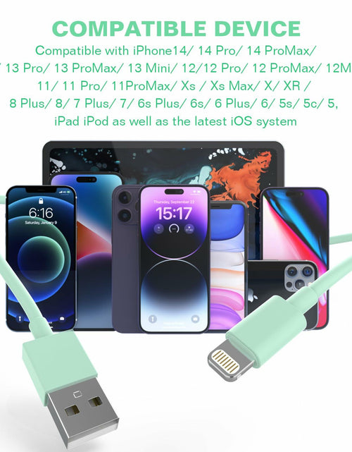 Load image into Gallery viewer, SISXSO 6Pack Apple MFi Lightning Cable Fast Charging Multicolor 3/3/6/6/6/10FT
