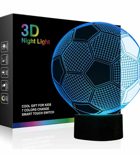 Ticent Soccer 3D Illusion Night Light 7 Color Touch Switch Plastic 5V