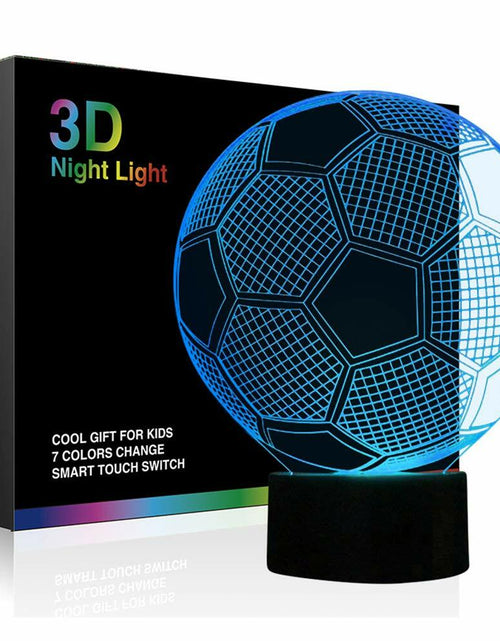 Load image into Gallery viewer, Ticent Soccer 3D Illusion Night Light 7 Color Touch Switch Plastic 5V
