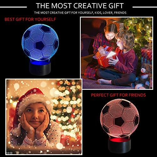 Load image into Gallery viewer, Ticent Soccer 3D Illusion Night Light 7 Color Touch Switch Plastic 5V
