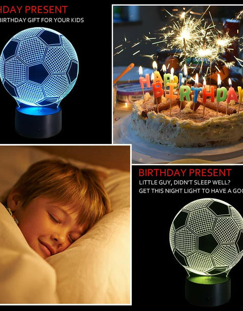 Load image into Gallery viewer, Ticent Soccer 3D Illusion Night Light 7 Color Touch Switch Plastic 5V

