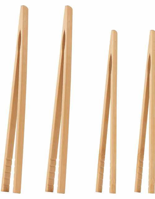 Load image into Gallery viewer, YIVCKOM Bamboo Toaster Tongs 8 Inch Natural Colour Wooden Kitchen Utensil
