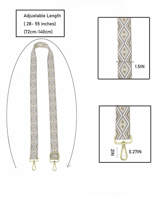 Load image into Gallery viewer, LoZoDo Adjustable Wide Crossbody Purse Strap Gold Hardware 52in Size 52in
