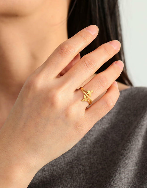 Load image into Gallery viewer, Dreamtimes Butterfly Rings Women Dainty Minimalist Wedding Bands Ring G-6
