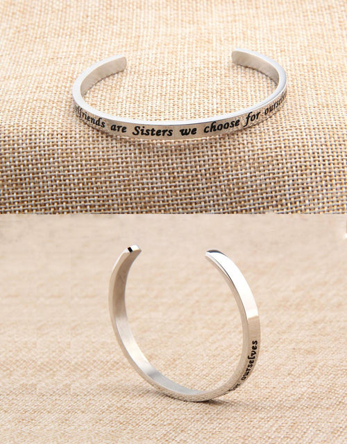 Load image into Gallery viewer, FEELMEM Friendship Cuff Bangle Bracelet Girlfriends Sister Silver
