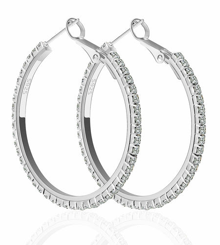 fcaylo 925 Sterling Silver Gold Hoop Earrings Lightweight Hypoallergenic 40mm